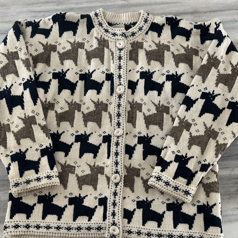 VINTAGE WOOL CARDIGAN -handmade wool buttons - Picture 1 of 6